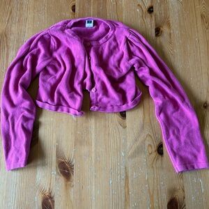 Janie and Jack cropped pink cardigan
